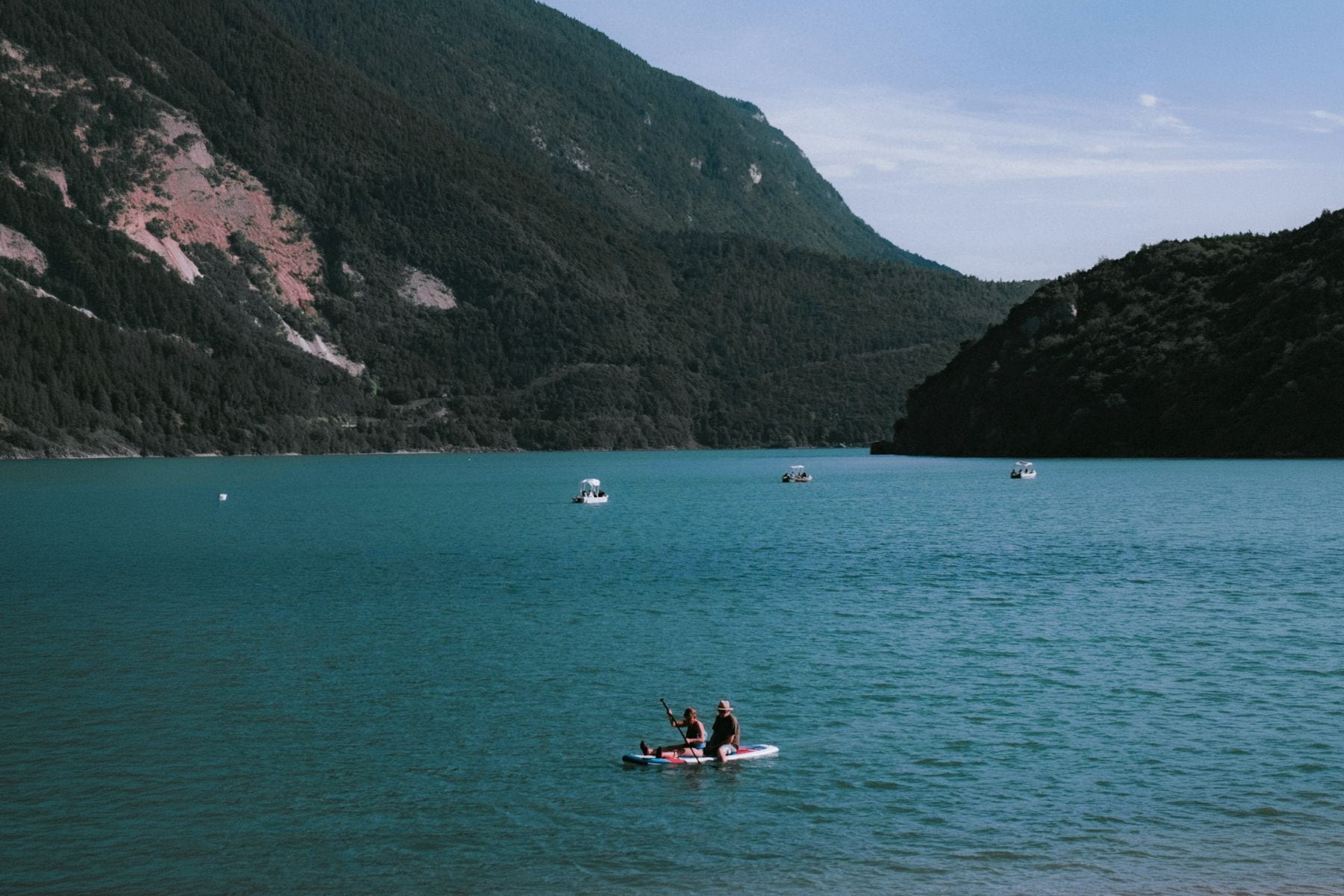 Mountain lake with turquoise water in summer